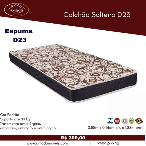 Colchão Solteiro D23 - à pronta entrega