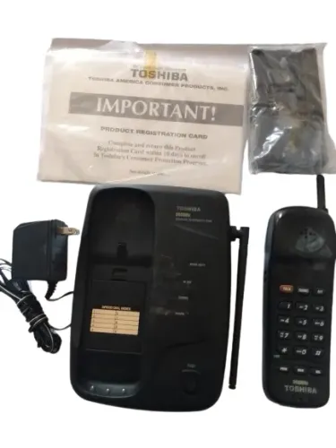 Telefone Sem Fio Tochiba Vintage Anos 80 Ft-3806 Bk 900 Hz