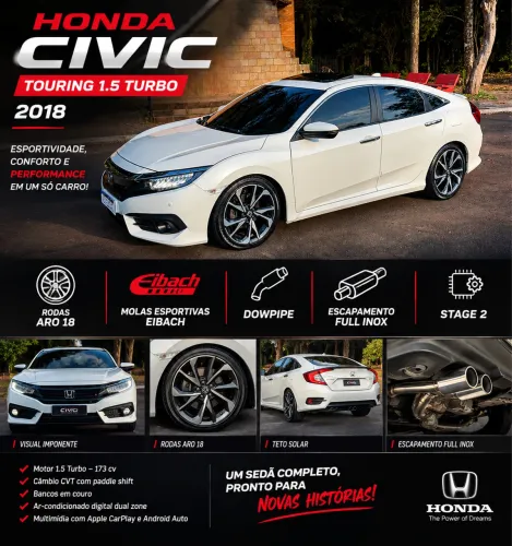 Honda Civic Sedan Touring 1.5 Turbo 16V Aut.4p 2018