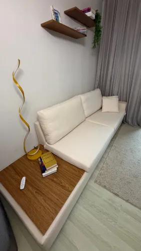 Sofá 3 Lugar Paineiras Bege Claro