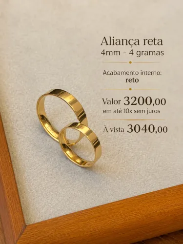 Aliança ouro 18k