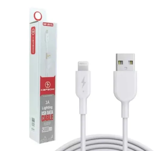Cabo USB Kapbom 2 Metros | Carregamento Rápido e Dados | Reforçado e Resistente