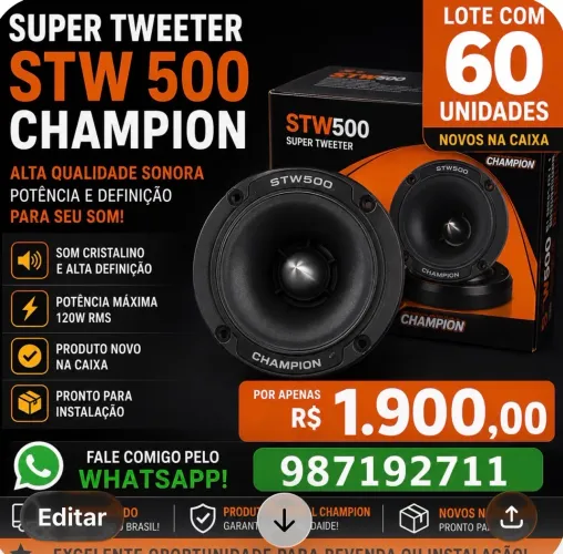 Lote tweter champion Stw 500