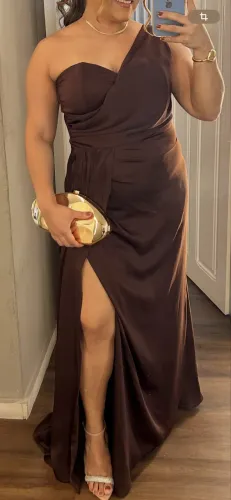 Vestido de festa marrom G