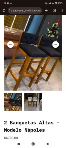 2 Banquetas Altas - Modelo Nápoles<br>R$700,00