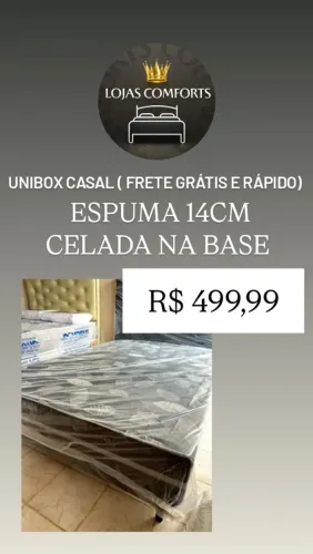 Cama box casal 14cm de Espuma.