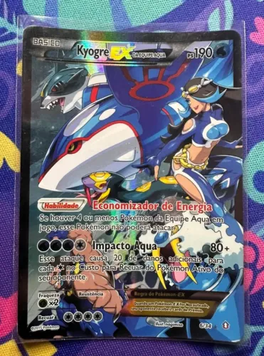 Carta Kyogre Ex da Equipe Aqua MP Pokemon TCG