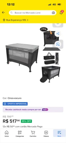 Berço Portátil Infantil Cercado Desmontável, NUNCA USADO!