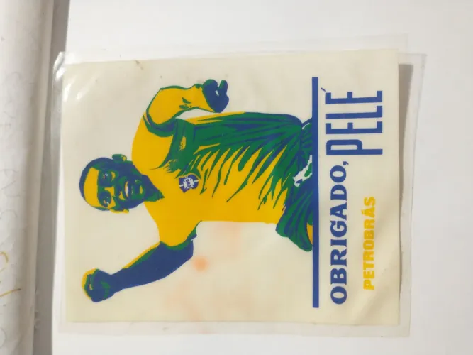 Plástico adesivo copa de 1970 com imagem de Pelé 