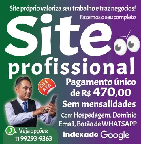SITE PROFISSIONAL COMPLETO PRONTO E ENTREGUE EM 3d, VC CONTROLA TUDO E SEM MENSALIDADES