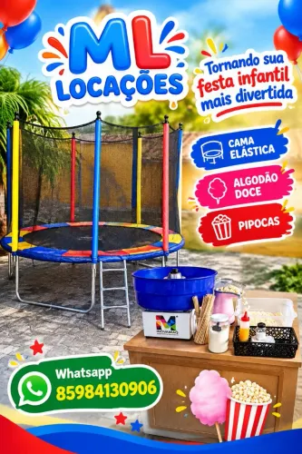 Aluguel pula pula, Algodão doce, pipoca!