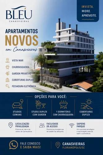 Vendo ap studio canas, vista mar Canasvieiras prédio novo 