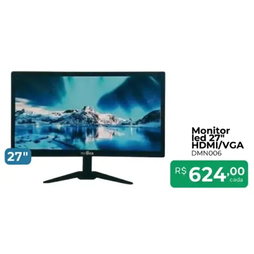 Monitor LED 27" HDMI/VGA - Ideal para Home Office ou Jogos - Frete Grátis