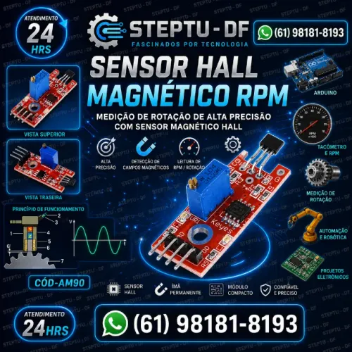 Sensor Hall Magnético Rpm Esp8266 Arduino Automação Robotica COD-AM90