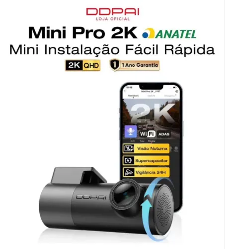 DDPAI Câmera Veicular Mini Pro 2K 1440P - Novo/Lacrado