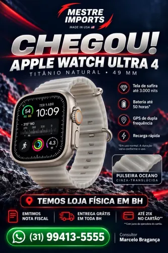 Apple Watch Ultra 4 49 mm Titânio Natural Pulseira Oceano