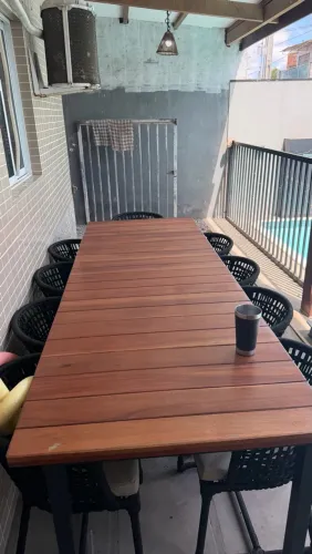 Mesa com 10 cadeiras em corda náutica!