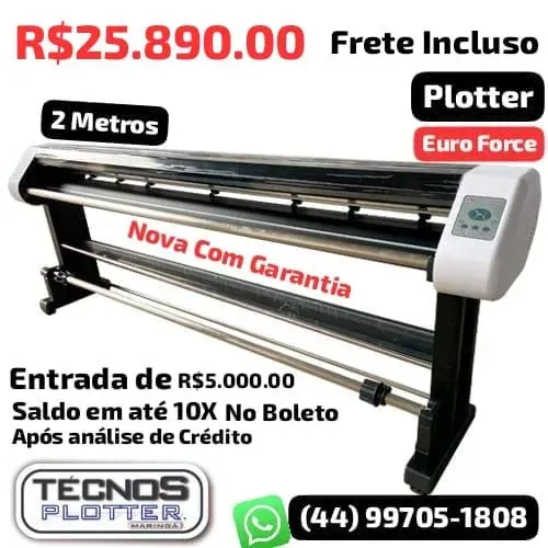 Plotter Euro Forte 2 Metros Ideal para Impressão de Riscos de molde para confecção