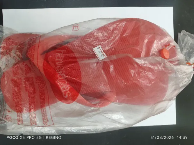 Chinelo havaianas Top FC vermelho crush 41/42