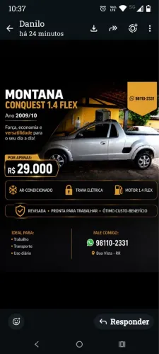 Chevrolet Montana 1.4 8V Conquest Econoflex 2P 2009