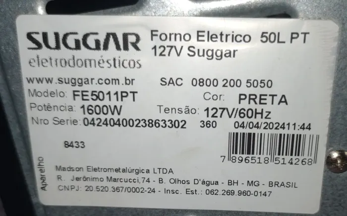 Forno elétrico suggar 