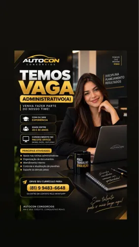VAGA DE EMPREGO PARA ADMINISTRATIVO