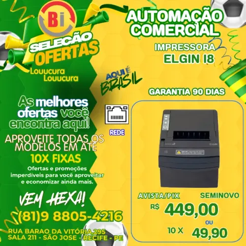 Impressora Termica Nao Fiscal I/8 FULL-USB/ETHERN Elgin