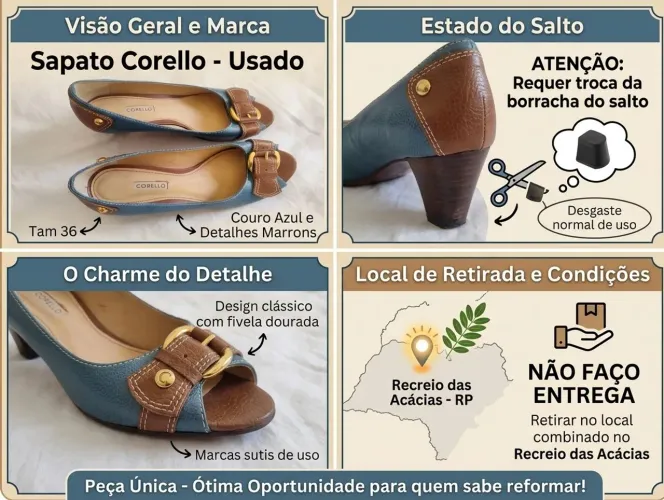 Sapato azul Tam 36