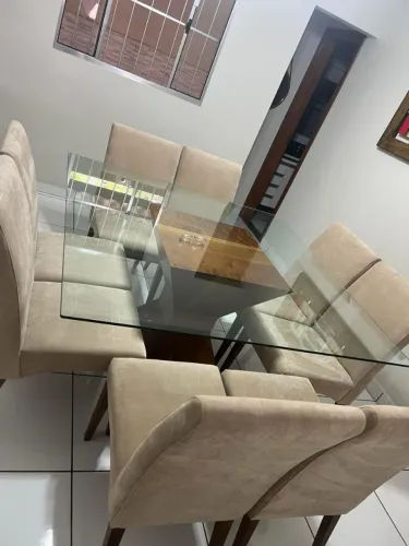 OPORTUNIDADE MESA VIDRO 8 LUGARES