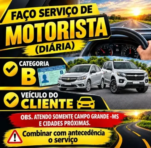 Serviço de motorista particular.