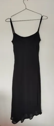 Vestido longo de crepe
