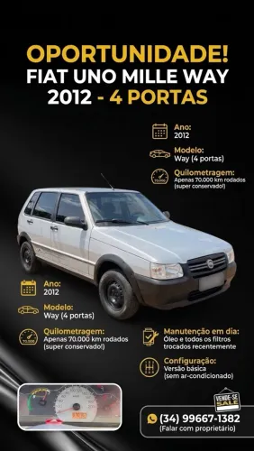 Fiat Uno Mille WAY Economy 1.0 F.flex 4P 2012
