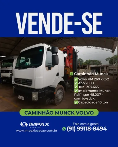 Caminhão Munck Volvo VM 260 6x2 Ano 2008