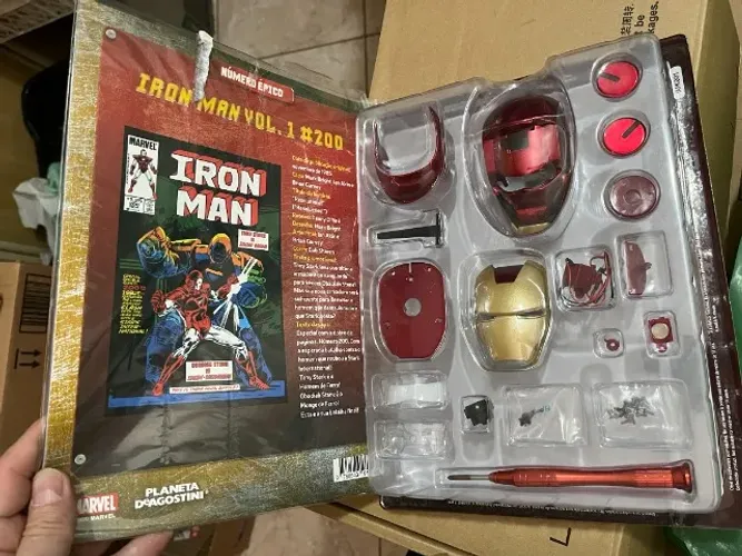 Monte Capacete Iron Man Homem de Ferro armadura Mark III fascículo