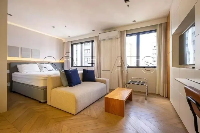 Studio mobiliado no Jardins ao lado da Av. Paulista | Transamérica | 1 vaga