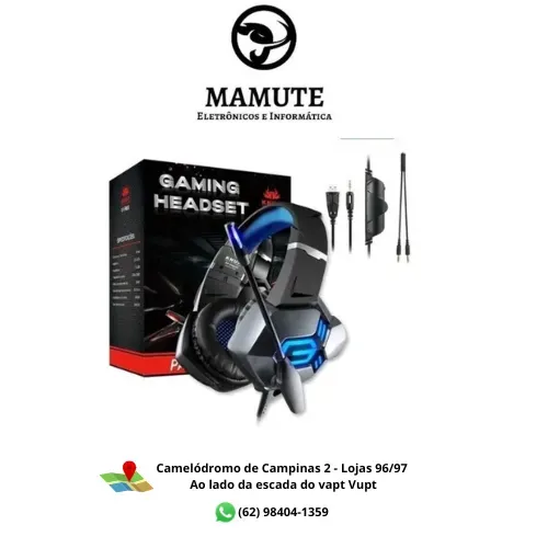Fone Headset Gamer com Fio para PC PS4 X-One com Microfone e Led KNUP - KP-FN600