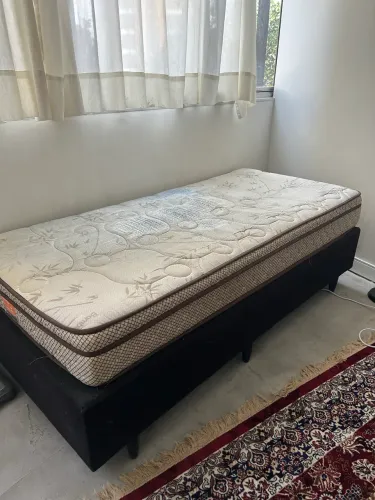 Cama box solteiro com colchão espuma