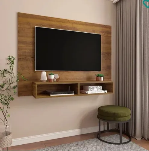 NOVO | Painel TV até 50" com Nicho Amadeirado 120cm - Fazemos Entrega