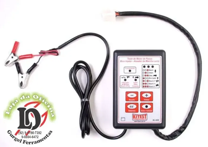 teste de motor de passo e atuador de marcha lenta e bico injetor com 2 cabos. Kitest-KA030