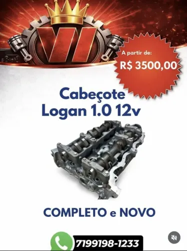 Cabeçote de Logan 3 Cil - 1.0 12v ( NOVO e COMPLETO