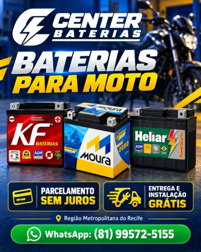 Bateria para Moto | Entrega e Instalação | Parcele no Cartão sem Juros | Loja Física
