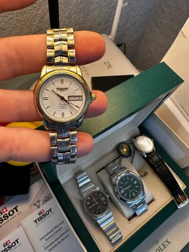 relógio tissot seastar automátic day-date 21 jewels