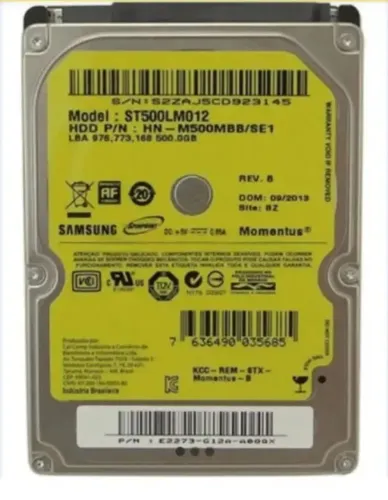 Hd Samsung 500gb Sata Modelo St500lm012 Para Notebook É Videogames 