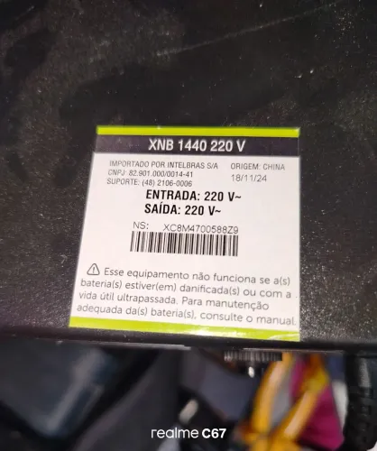 NOBREAK 1440 / ENTRADA 220V SAÍDA 220V