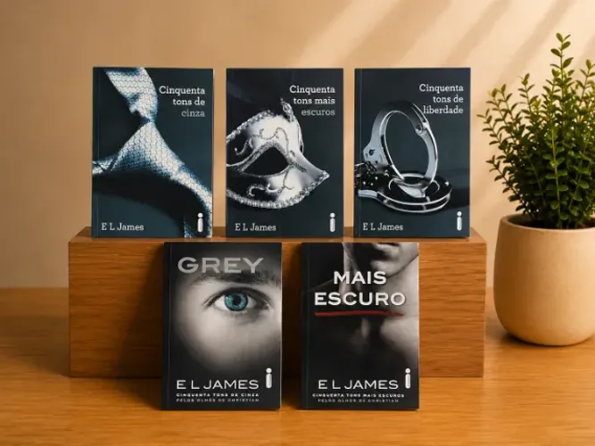 COLEÇÃO E.L. JAMES 50 TONS - 5 LIVROS - EXCELENTE ESTADO