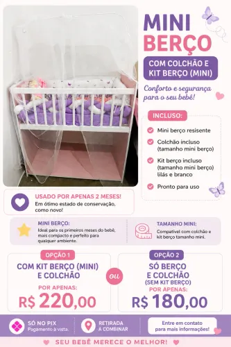 Mini berço + kit berço