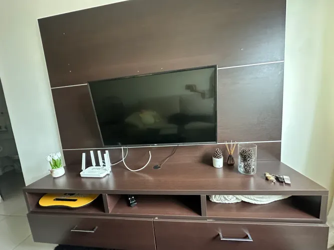Painel de tv, sala de estar suspenso com gaveta