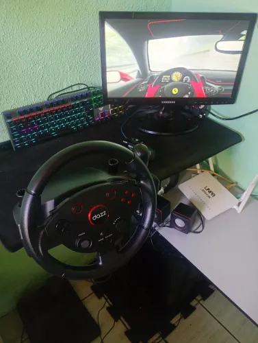 Volante force deiving gamer dazz + pedal - Pc,ps4,ps5,Xbox series e Xbox one