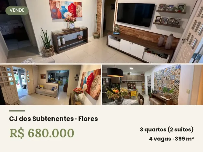 VENDO CASA - CONJUNTO DOS SUBTENENTES - 3 QUARTOS