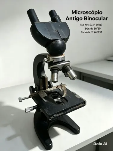 Microscópio Antigo Binocular Aus Jena Carl Zeiss - Série 466833